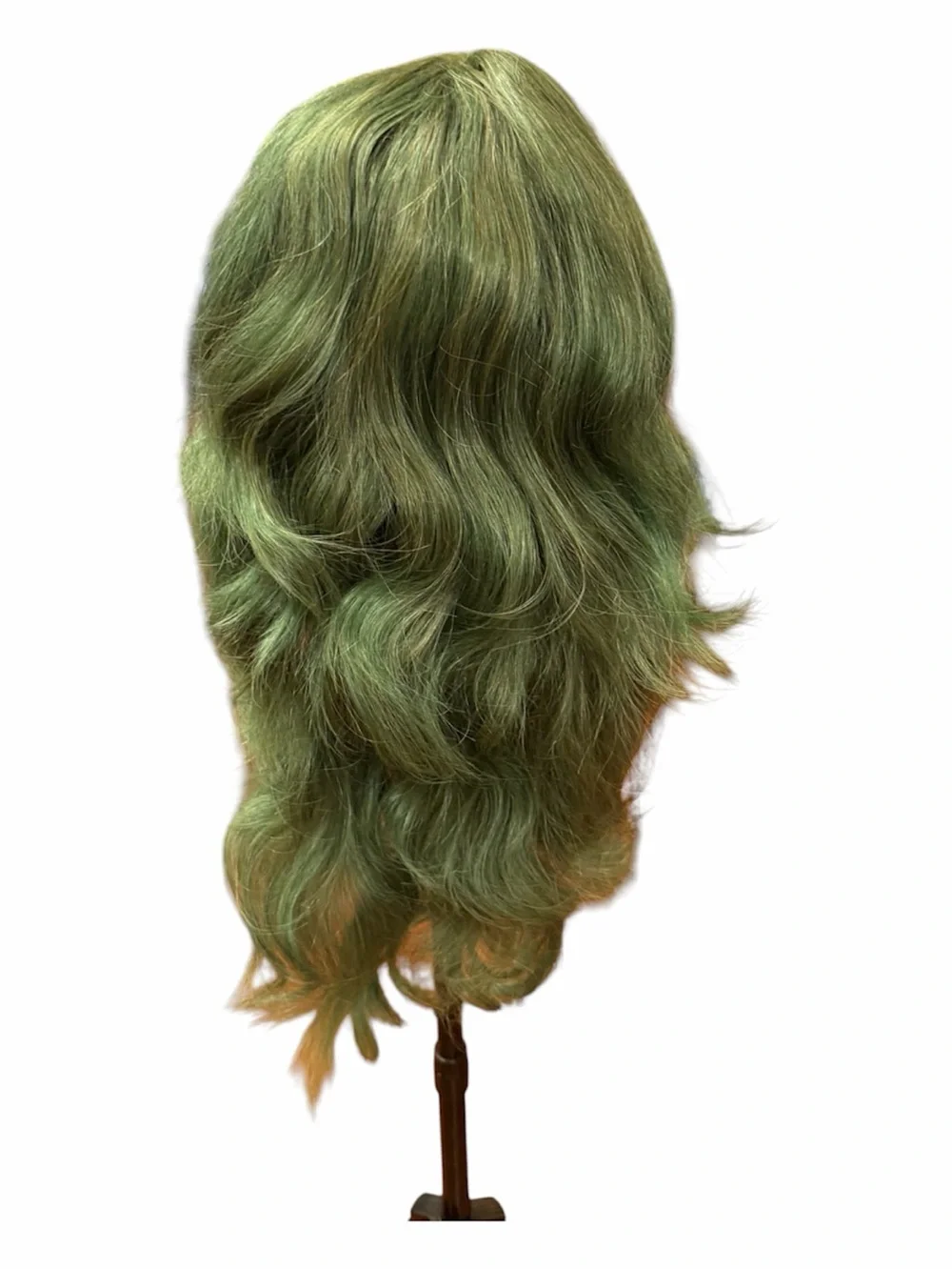 Green Long Wavy Women's Synthetic Wig - classic cap construction - Picture 2 of 5